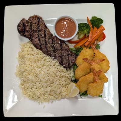 New York Steak <small>&</small> Shrimp